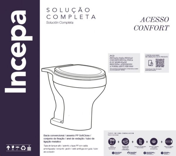 KIT BACIA CONVENCIONAL E ITENS DE INSTALAÇÃO