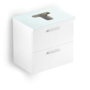GABINETE PARA CUBA DE APOIO COM GAVETA E BASCULANTE - COM FURO E VIDRO - 63 X 46 - BRANCO
