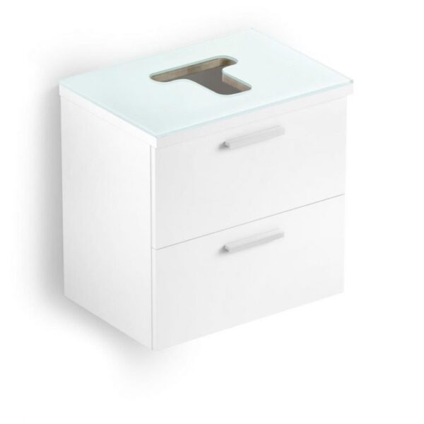 GABINETE PARA CUBA DE APOIO COM GAVETA E BASCULANTE - COM FURO E VIDRO - 63 X 46 - BRANCO