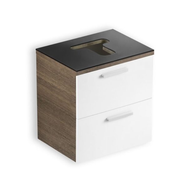 GABINETE PARA CUBA DE APOIO COM GAVETA E BASCULANTE - 53X39 - WENGUE/BRANCO