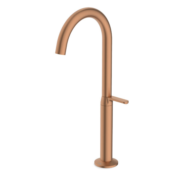 TORNEIRA LAVATORIO MESA BICA ALTA DESIGN ROSE GOLD MATTE